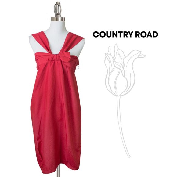 Country Road Dresses & Skirts - Anthropologie Country Road Red Bow Halter Dress 14